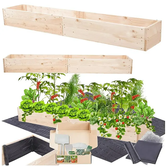 Proregal Hochbeet Growline Holz - 30 x 203 x 18 cm, Holz, Natur