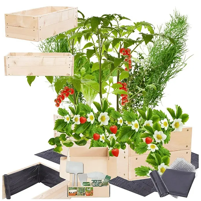 Proregal Hochbeet Growline Holz - 30 x 63 x 18 cm, Holz, Natur