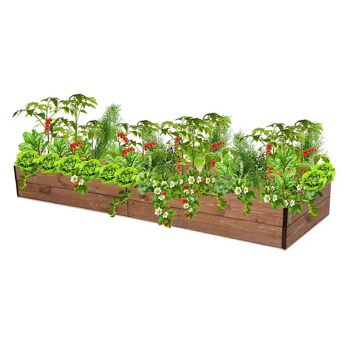 Proregal Hochbeet Growline Holz - 80 x 237 x 18 cm, Holz, Braun