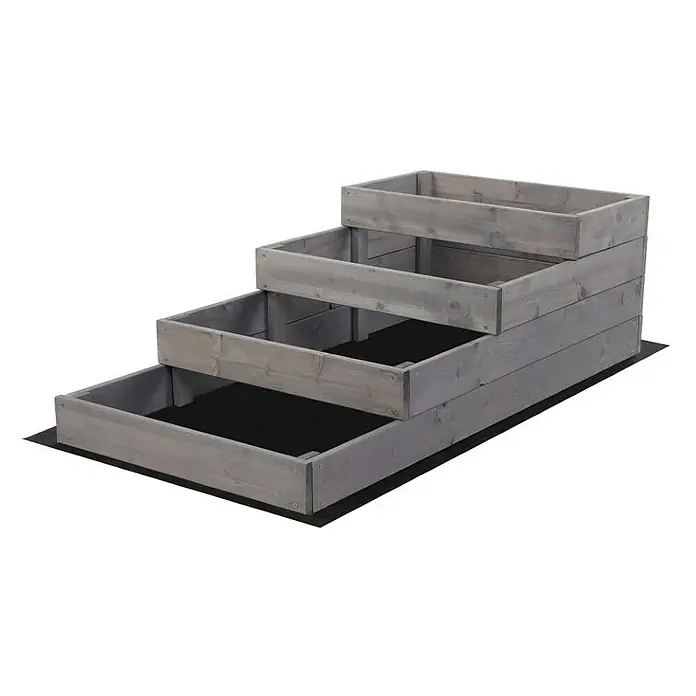 Proregal Hochbeet TREPPEN Holz - Holz, Grau