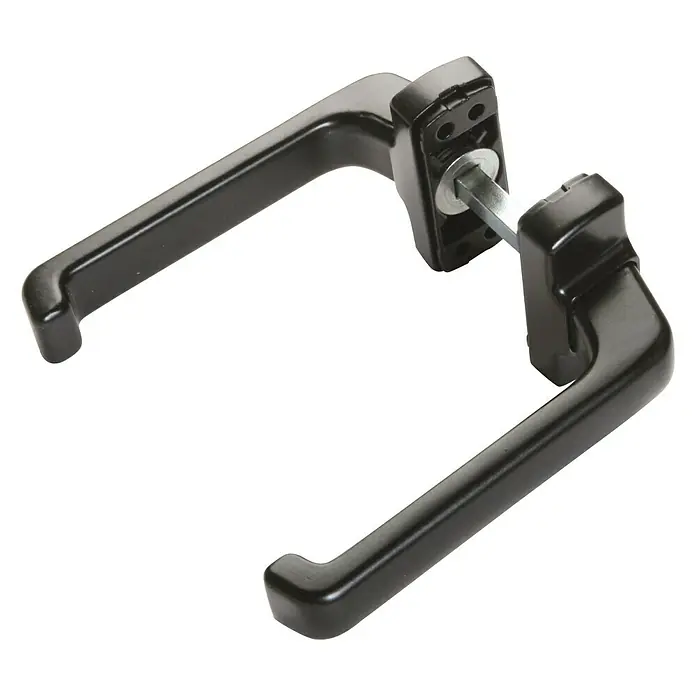 Manilla para ventana BL4456 - Aluminio, Negro - Manillas para ventanas: Un par de manillas negras con un husillo cuadrado para el montaje en el marco de la ventana.