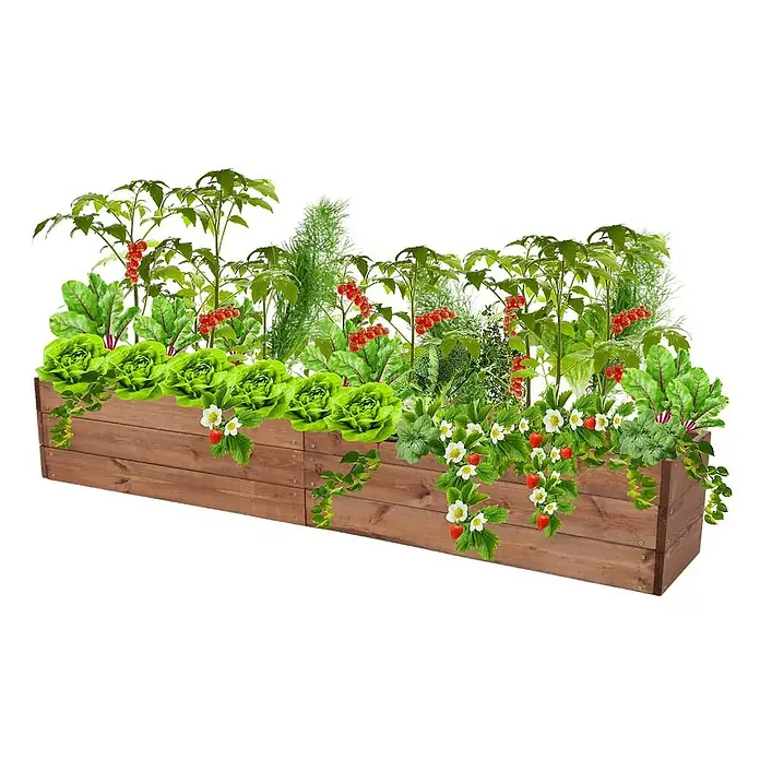 Proregal Hochbeet Growline Holz - 30 x 203 x 27 cm, Holz, Braun