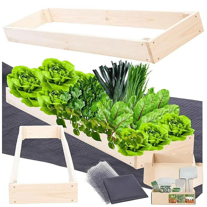 Proregal Hochbeet GardenStep Holz - 100 x 30 x 9 cm, Holz, Imprägniert