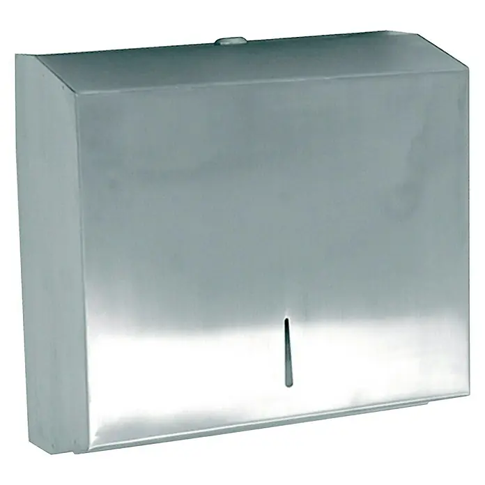 CM Baños Dispensador de toallas de papel - L x An x Al: 12 x 26 x 305 cm, Acero inoxidable, Montaje en la pared - Dispensador de toallas de papel plateado para pared, ideal para baños y cocinas, con ranura de dispensación estrecha.