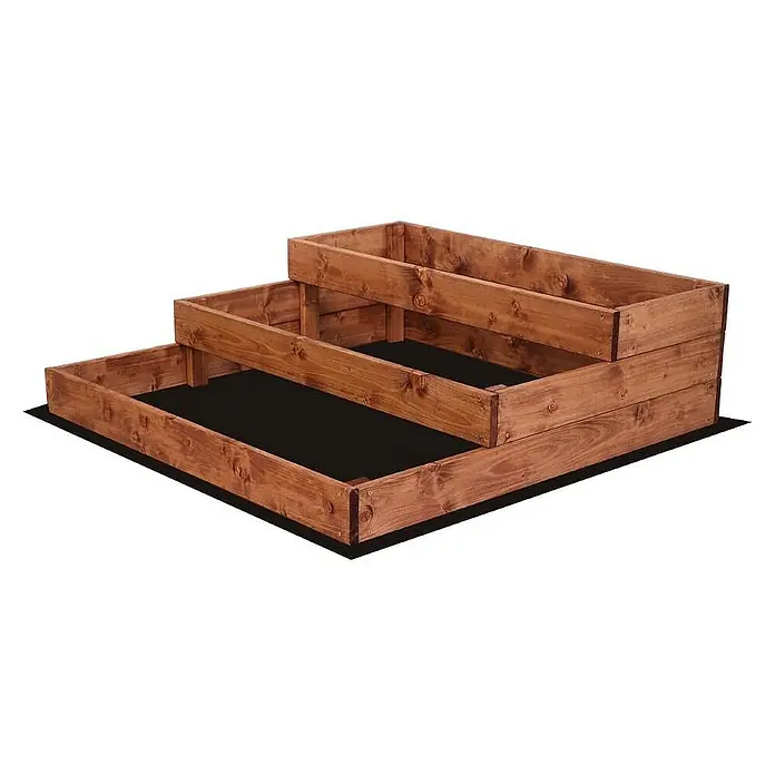 Proregal Hochbeet TREPPEN Holz - 93 x 90 x 27 cm, Holz, Braun