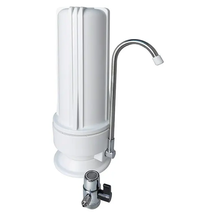 Bb agua Filtro Natural Light - Apto para: Fregaderos - Filtro de agua de encimera para la purificación del agua con un grifo cromado para agua potable limpia.