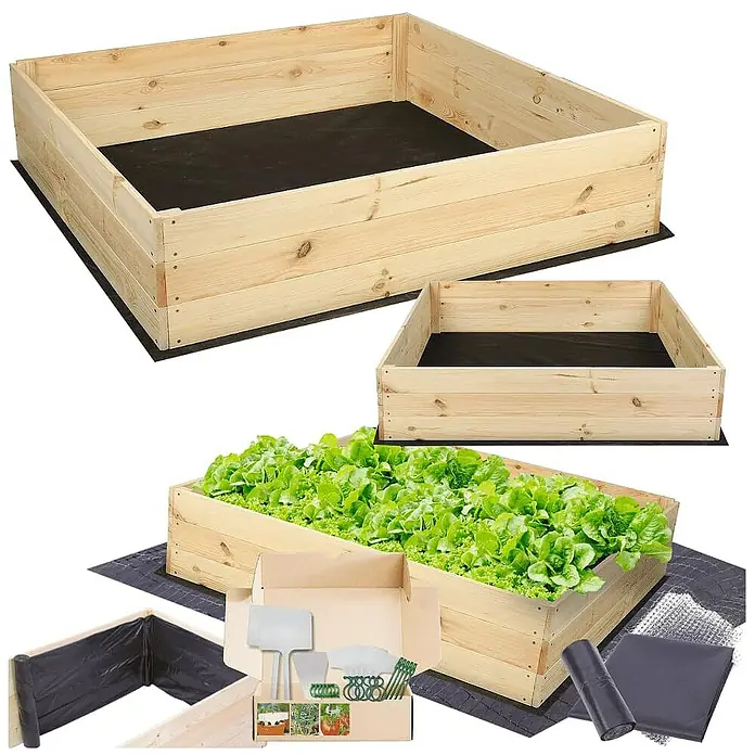 Proregal Hochbeet Growline Holz - 80 x 83 x 27 cm, Holz, Natur