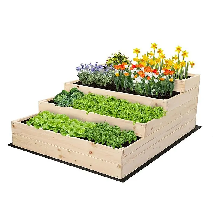 Proregal Hochbeet TREPPEN Holz - Holz, Natur