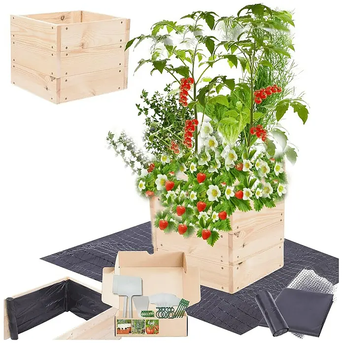 Proregal Hochbeet Growline Holz - 30 x 33 x 27 cm, Holz, Natur