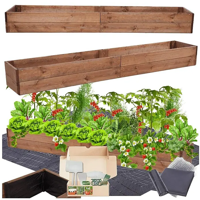 Proregal Hochbeet Growline Holz - 30 x 203 x 18 cm, Holz, Braun