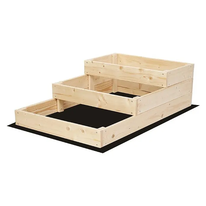 Proregal Hochbeet TREPPEN Holz - 93 x 60 x 27 cm, Holz, Natur