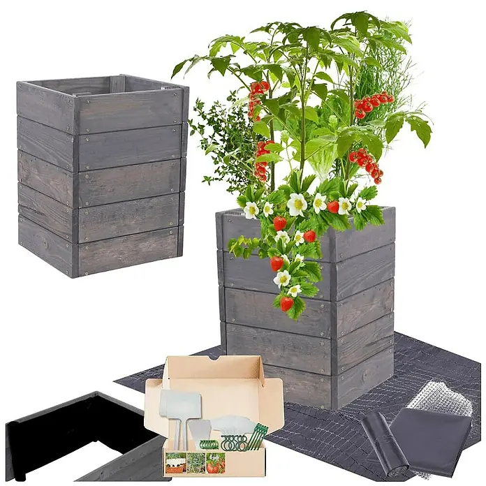 Proregal Hochbeet Growline Holz - Holz, Grau