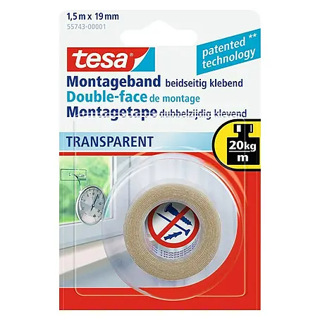 Tesa Powerbond Cinta de doble cara Transparente