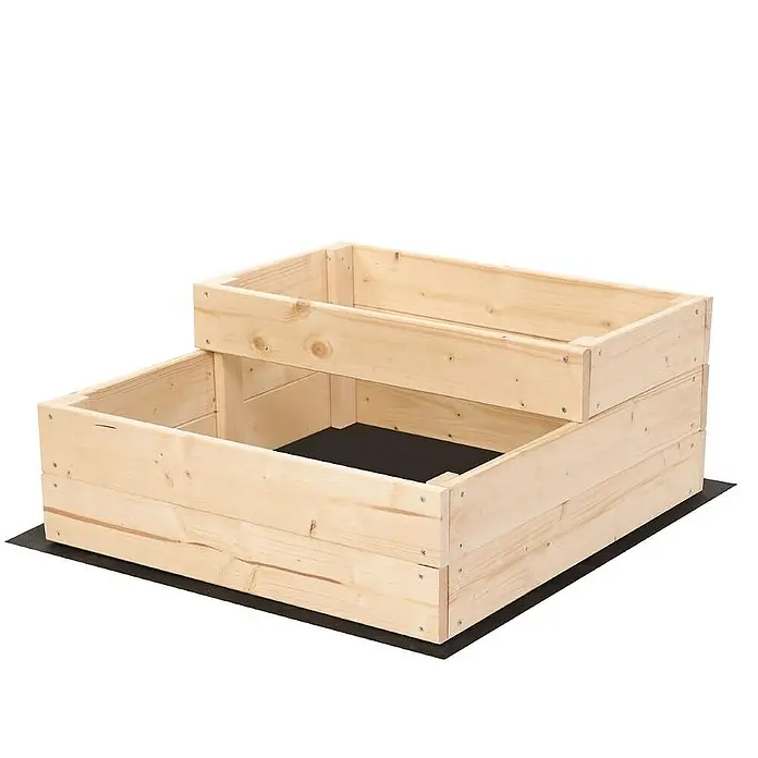 Proregal Hochbeet TREPPEN Holz - 63 x 60 x 27 cm, Holz, Natur