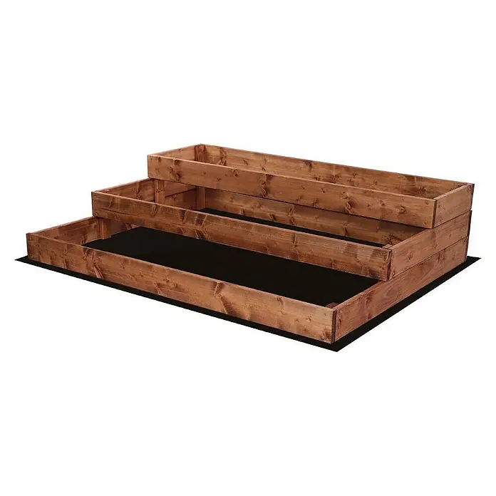 Proregal Hochbeet TREPPEN Holz - 93 x 117 x 27 cm, Holz, Braun