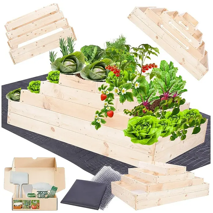 Proregal Hochbeet GardenStep Holz - Holz, Natur