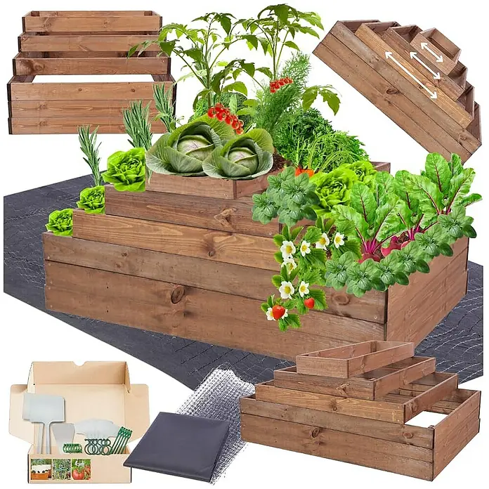 Proregal Hochbeet GardenStep Holz - Holz, Braun