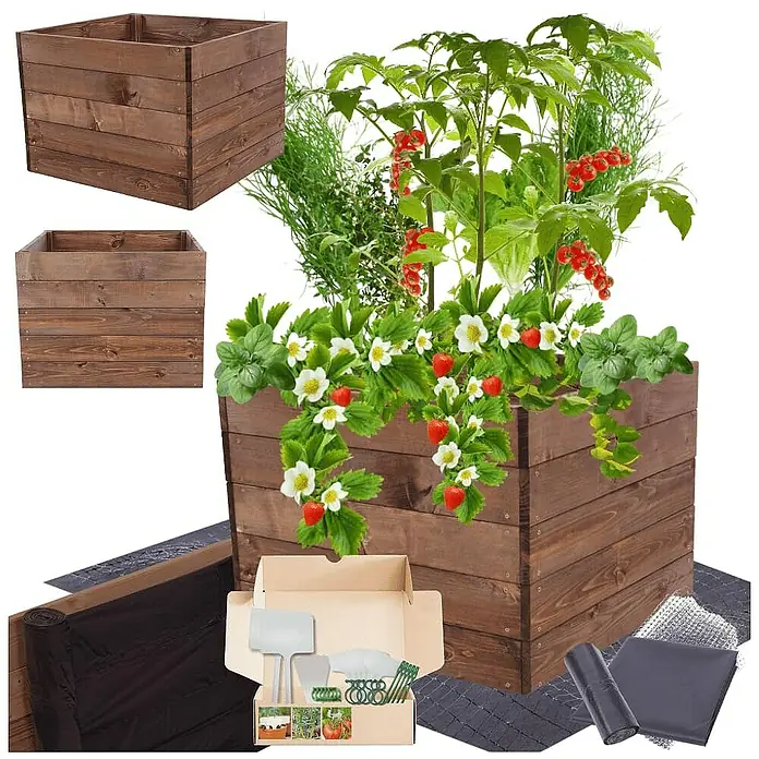 Proregal Hochbeet Growline Holz - 80 x 83 x 45 cm, Holz, Braun