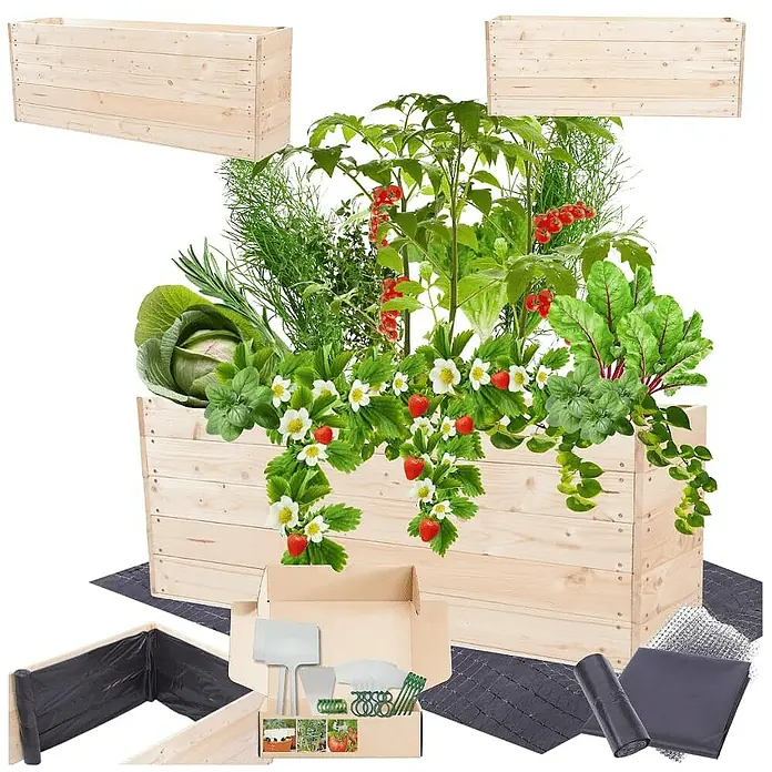 Proregal Hochbeet Growline Holz - 30 x 120 x 45 cm, Holz, Natur