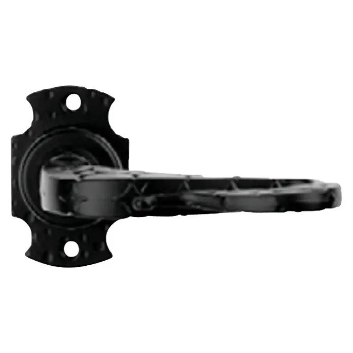 GDK Conjunto de picaporte Rústica 0200/97 - Largo: 12 cm, Negro - Manija de puerta negra con diseño decorativo, ideal para interiores elegantes.