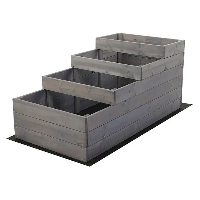 Proregal Hochbeet TREPPEN Holz - Holz, Grau