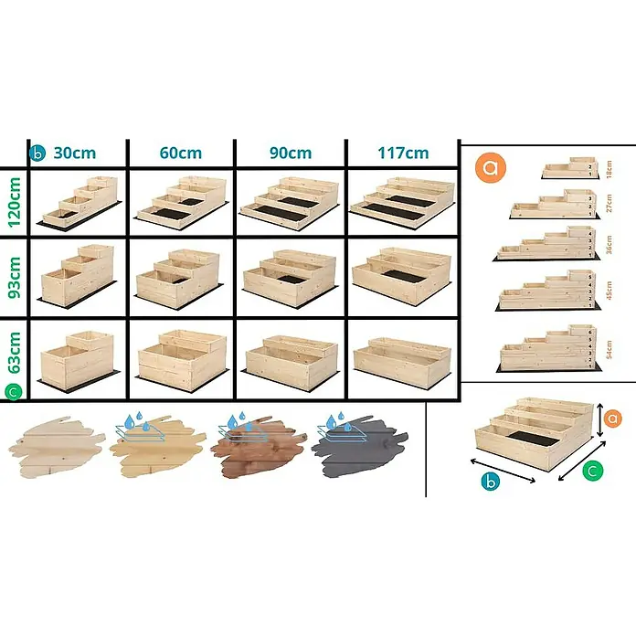 Proregal Hochbeet TREPPEN Holz - Holz, Braun