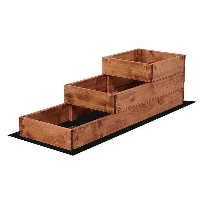 Proregal Hochbeet TREPPEN Holz - 93 x 30 x 27 cm, Holz, Braun