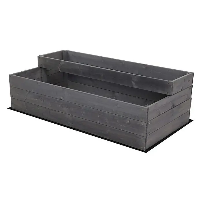 Proregal Hochbeet TREPPEN Holz - Holz, Grau