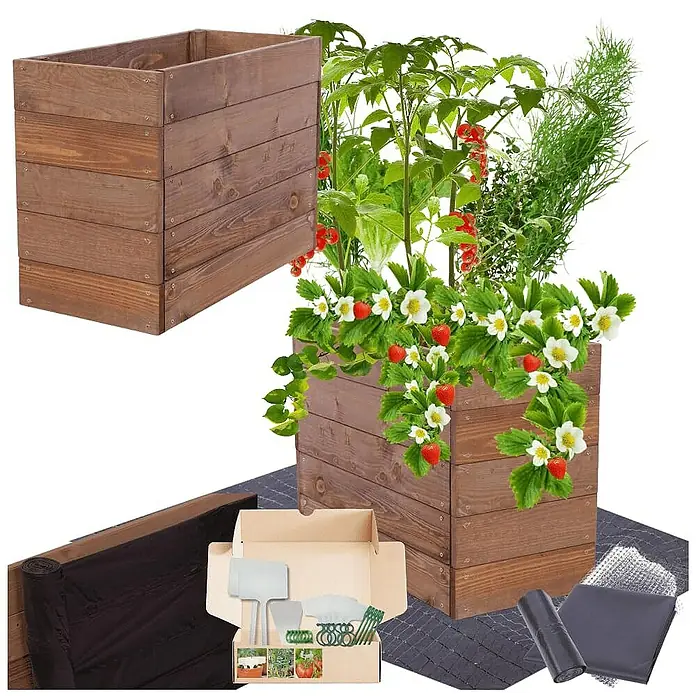 Proregal Hochbeet Growline Holz - 30 x 63 x 45 cm, Holz, Braun