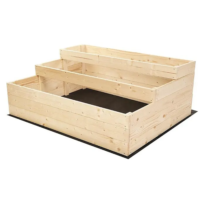 Proregal Hochbeet TREPPEN Holz - 93 x 117 x 45 cm, Holz, Natur