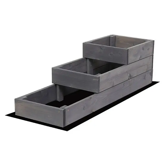 Proregal Hochbeet TREPPEN Holz - Holz, Grau