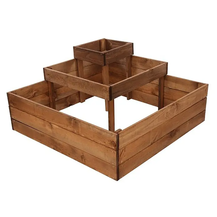 Proregal Hochbeet TREPPEN Holz - Holz, Braun