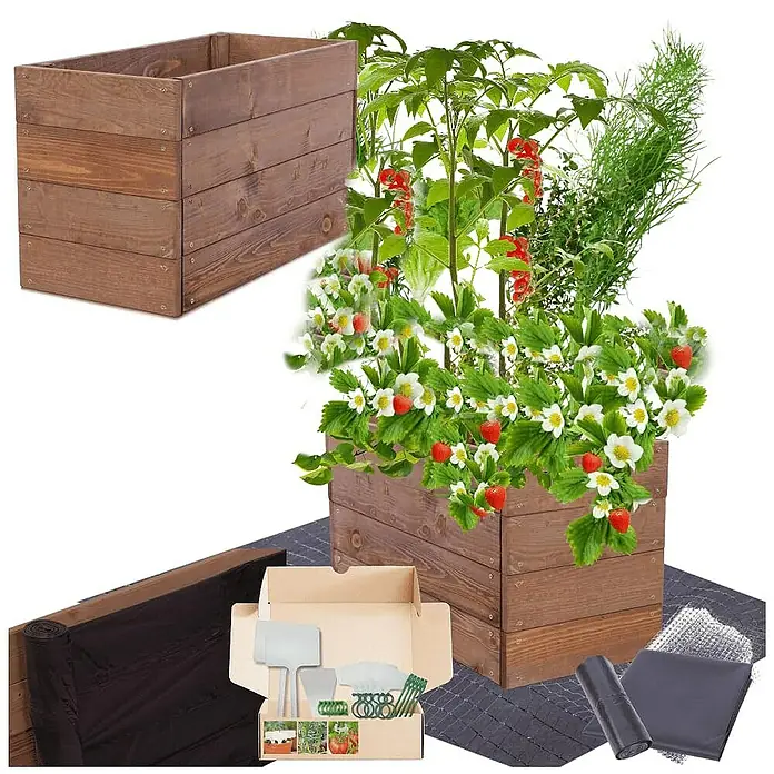 Proregal Hochbeet Growline Holz - 30 x 63 x 36 cm, Holz, Braun