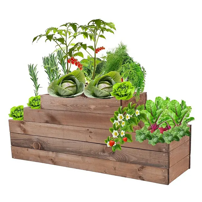 Proregal Hochbeet GardenStep Holz - Holz, Braun