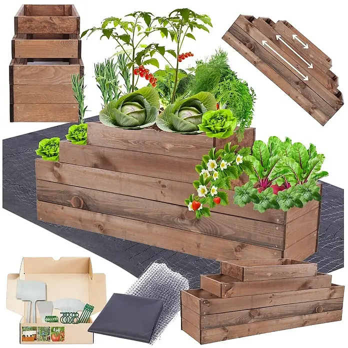 Proregal Hochbeet GardenStep Holz - Holz, Braun