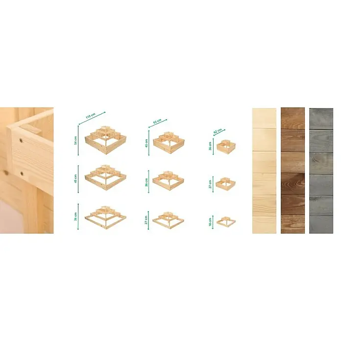 Proregal Hochbeet TREPPEN Holz - Holz, Natur