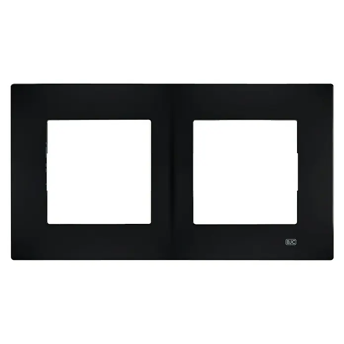 BJC Viva Marco - Negro, Modelo de mecanismos: x 2, Plástico, Instalar - Una elegante placa de cubierta de doble marco negra para interruptores y enchufes eléctricos, moderna y elegante.