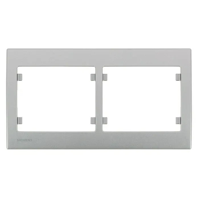 Siemens Delta Iris Marco - Aluminio, Modelo de mecanismos: x 2, Plástico, Colocar - Marco Siemens para instalar dos dispositivos, ideal para interruptores y enchufes, hecho de material de alta calidad para una larga duración.