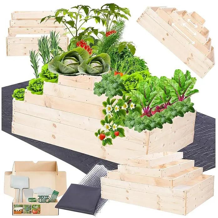 Proregal Hochbeet GardenStep Holz - Holz, Natur
