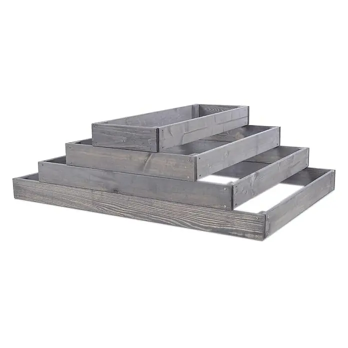 Proregal Hochbeet GardenStep Holz - 60 x 117 x 36 cm, Holz, Grau