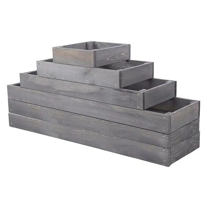 Proregal Hochbeet GardenStep Holz - Holz, Grau