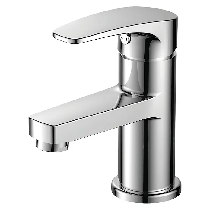 Cosmobath Arthur Grifo de lavabo - Cromo, Brillante - Elegante grifo de baño cromado de un solo mando con un diseño moderno para un baño elegante.
