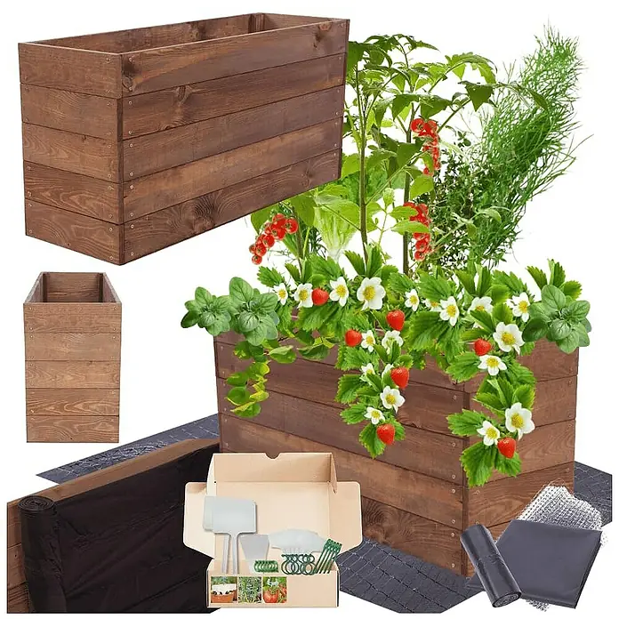 Proregal Hochbeet Growline Holz - 30 x 93 x 45 cm, Holz, Braun