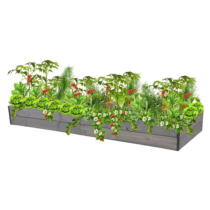Proregal Hochbeet Growline Holz - 80 x 237 x 18 cm, Holz, Grau