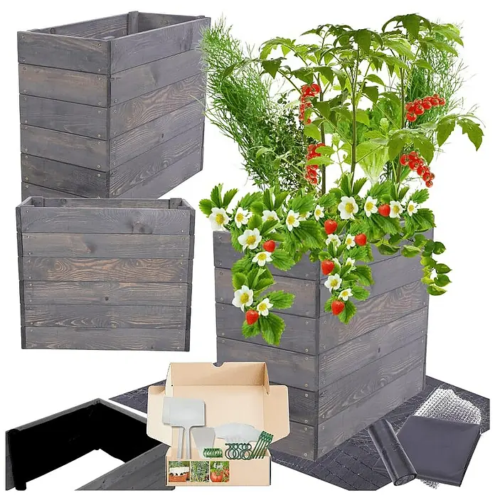Proregal Hochbeet Growline Holz - Holz, Grau