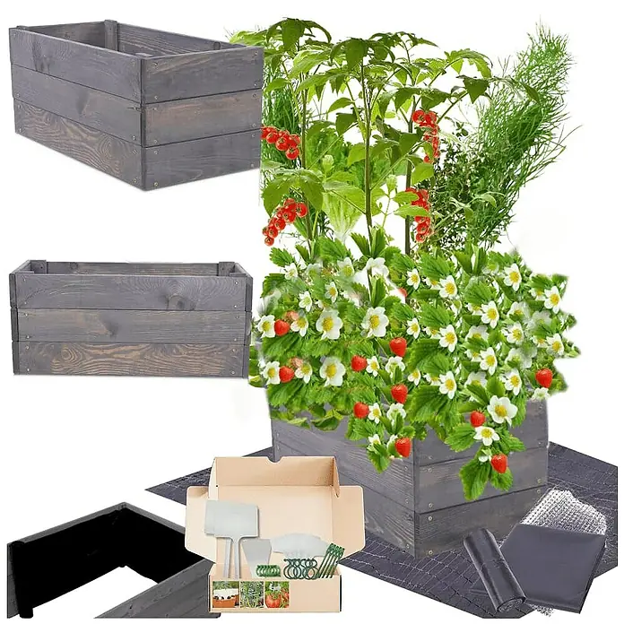 Proregal Hochbeet Growline Holz - 30 x 103 x 27 cm, Holz, Grau