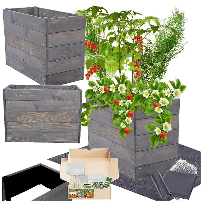 Proregal Hochbeet Growline Holz - Holz, Grau