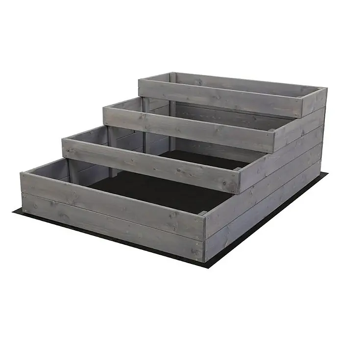 Proregal Hochbeet TREPPEN Holz - Holz, Grau