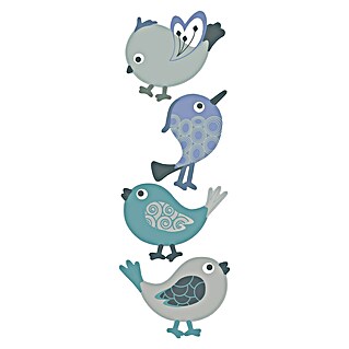 Adhesivos decorativos Pájaros (Pájaros, Azul/Gris)