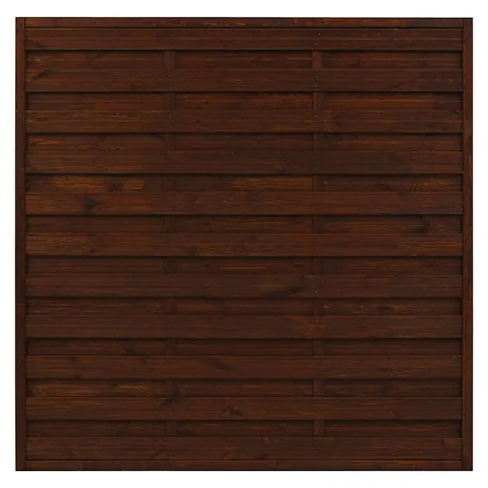 Andrewex Sichtschutzelement Classic - B x H: 180 x 180 cm, Braun - Detailaufnahme eines braunen Holzzauns. Die Holzlatten sind horizontal angeordnet und bilden ein schönes Muster für den Garten.